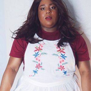 Simply Be White Overall Dress